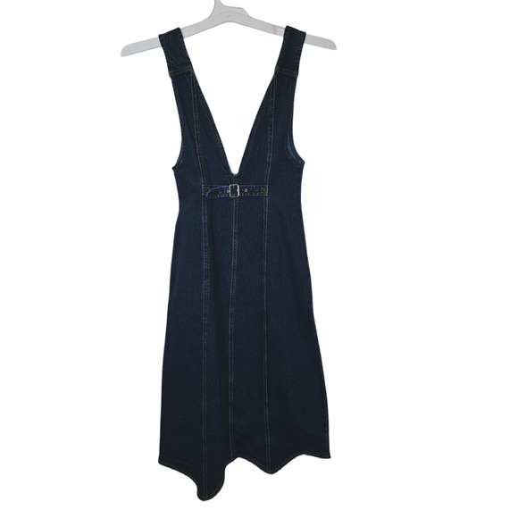 Nwt Anthropologie Pilcro Vest Mini Dress $180 SIZE 0 Dark Denim Button Front - Picture 8 of 9